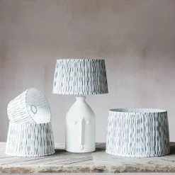 White Pleated Ikat Lamp Shades