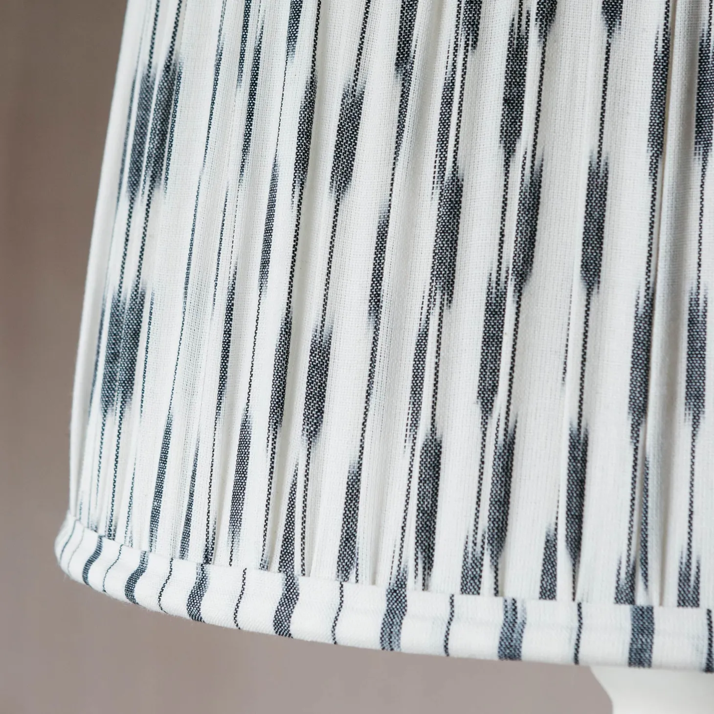 White Pleated Ikat Lamp Shades