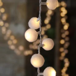 White Pom Pom Garland