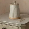 White Ribbed Jar with Lid