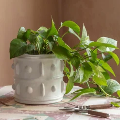 White Rustic Planter Large
