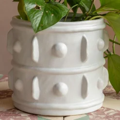 White Rustic Planter Large