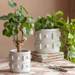 White Rustic Planter Large