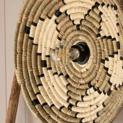 White Seagrass Plate Wall Light