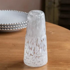 White Speckle Carafe and Tumbler
