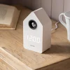 White Wooden LED Cuckoo Alarm Clock