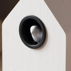 White Wooden LED Cuckoo Alarm Clock