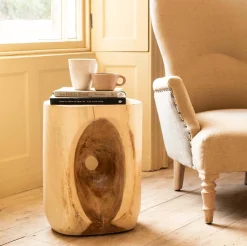 Whitewash Wooden Side Table