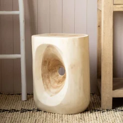 Whitewash Wooden Side Table