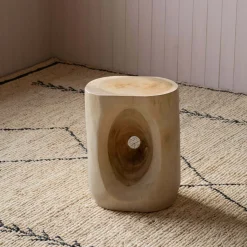 Whitewash Wooden Side Table