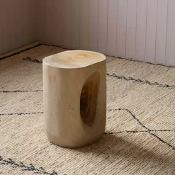 Whitewash Wooden Side Table