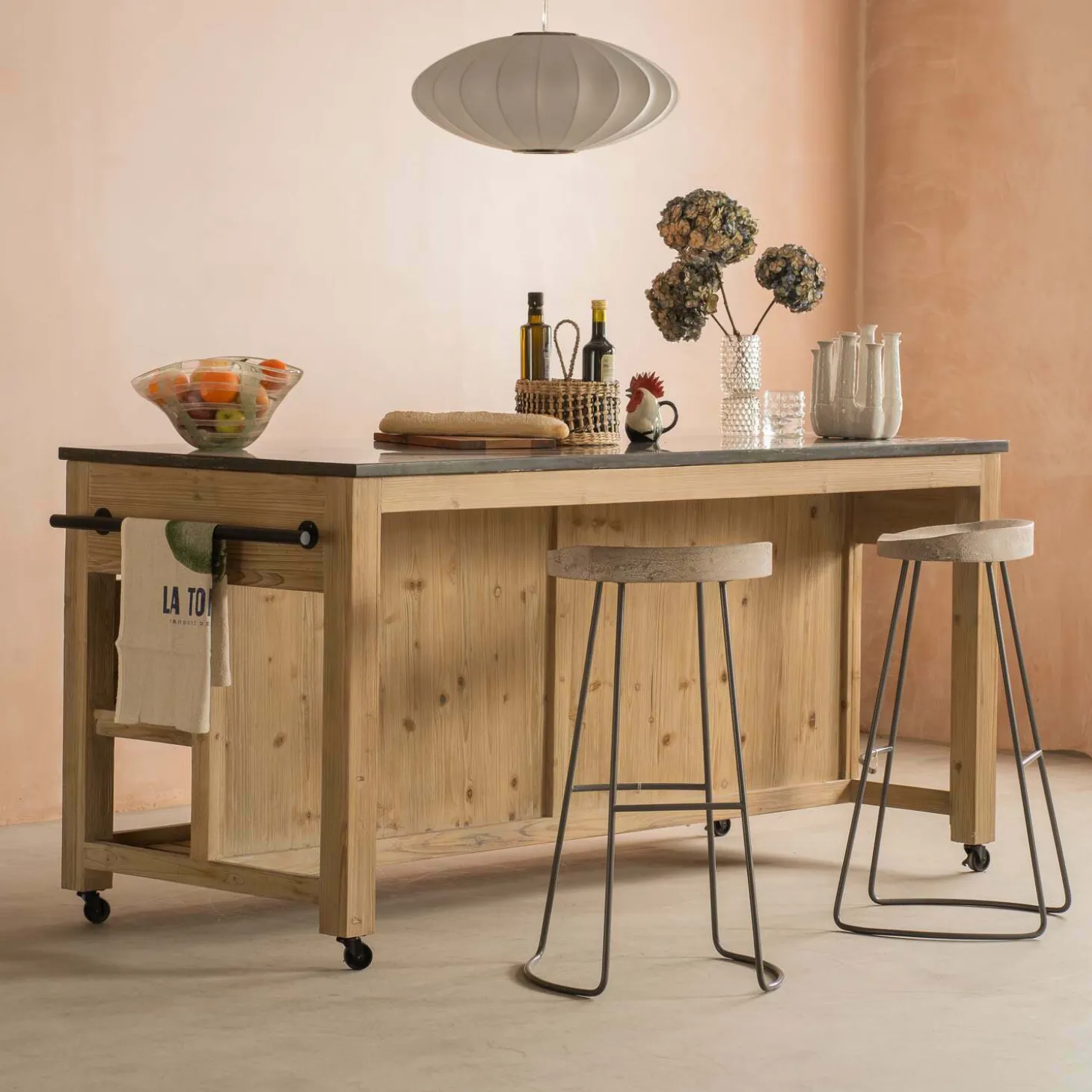 Whitewashed Hudson Kitchen Breakfast Bar