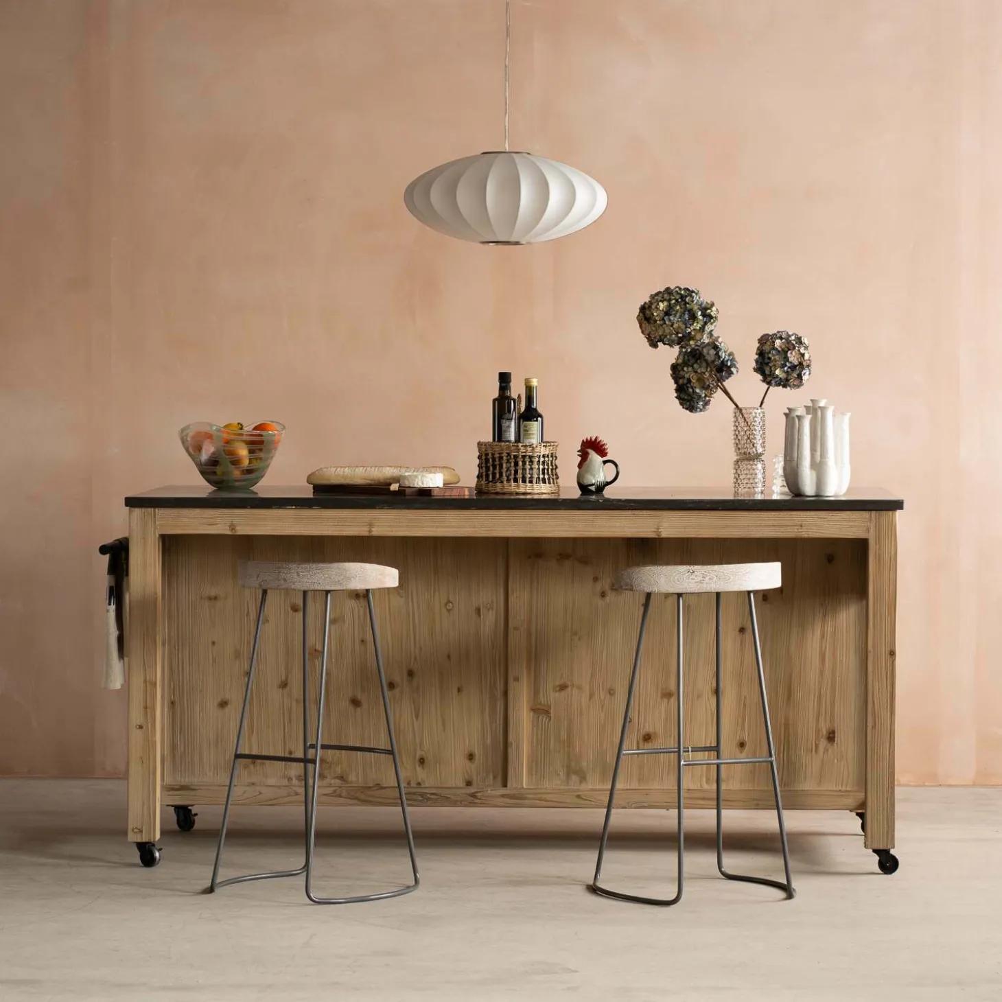Whitewashed Hudson Kitchen Breakfast Bar