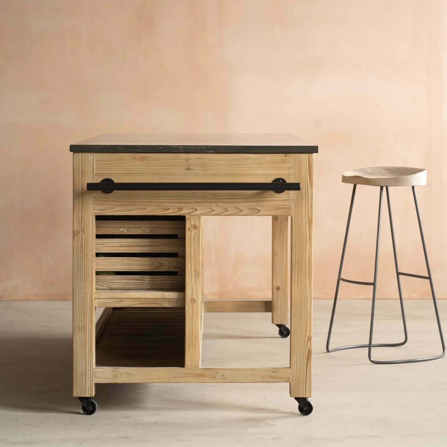 Whitewashed Hudson Kitchen Breakfast Bar
