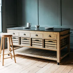 Whitewashed Hudson Kitchen Island