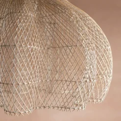 Whitewashed Rattan Ceiling Shade