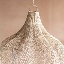Whitewashed Rattan Ceiling Shade