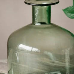 Wide Green Glass Bottle