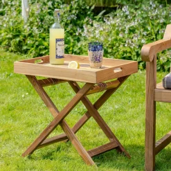 William Outdoor Wooden Tray Side Table
