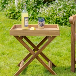 William Outdoor Wooden Tray Side Table