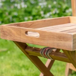 William Outdoor Wooden Tray Side Table