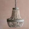 Wooden Beaded Pendant Light