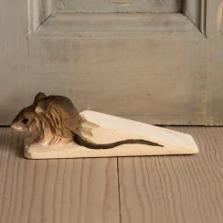 Wooden Forest Mouse Doorstop