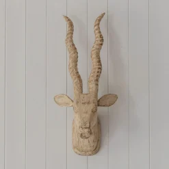 Wooden Gazelle Head