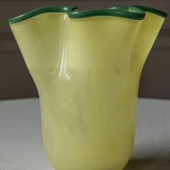 Yellow and Green Ruffle Vase - Medium