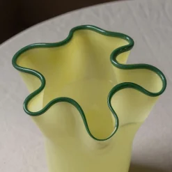 Yellow and Green Ruffle Vase - Medium