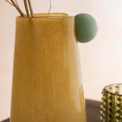 Yellow and Jade Medium Bolita Vase