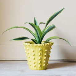 Yellow Bobble Plant Pot