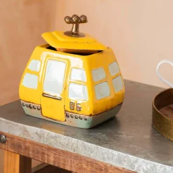 Yellow Cable Car Biscuit Jar