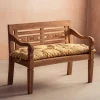 Yellow Candy Stripe Bench Seat Pad