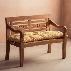 Yellow Candy Stripe Bench Seat Pad