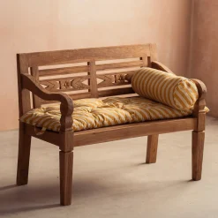 Yellow Candy Stripe Bench Seat Pad