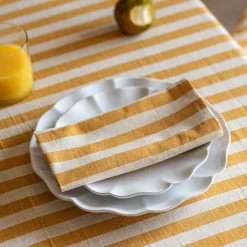 Yellow Candy Stripe Napkin