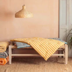 Yellow Candy Stripe Small Seat Mat
