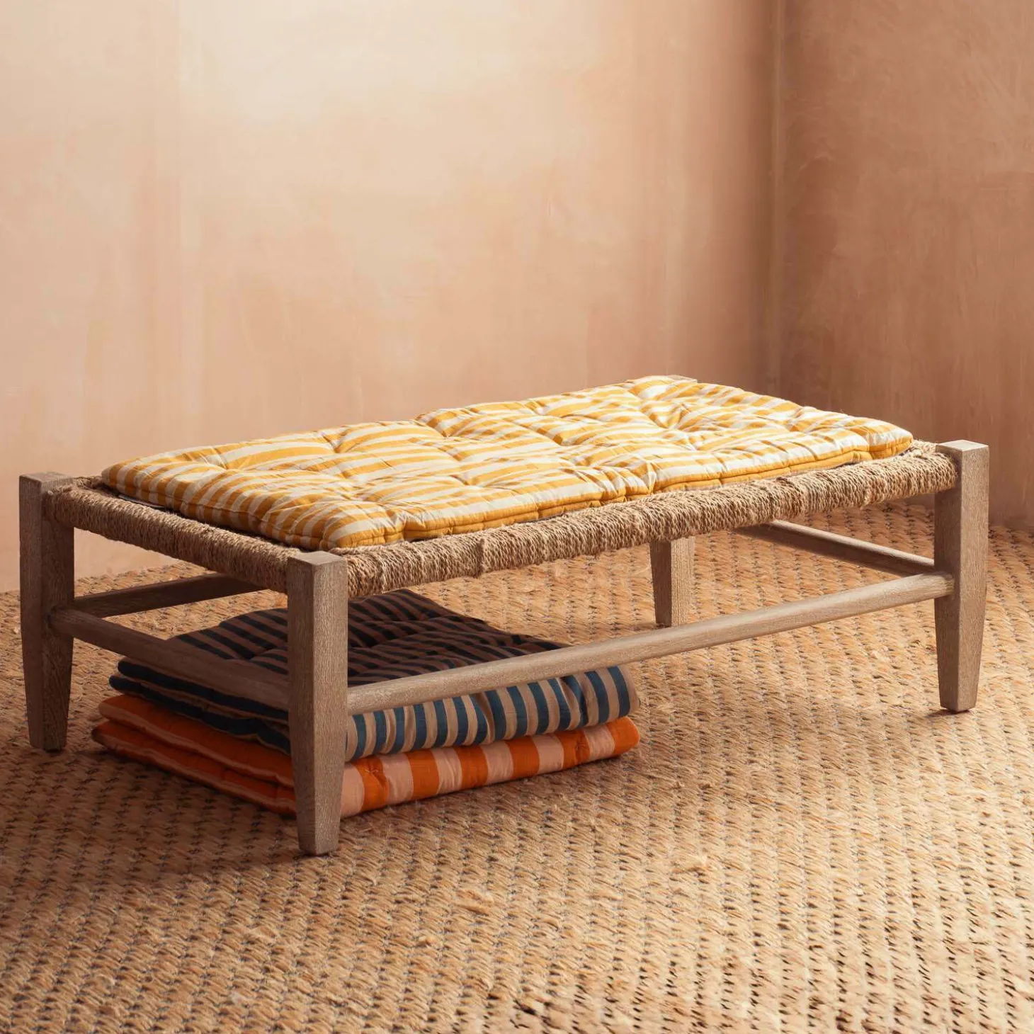 Yellow Candy Stripe Small Seat Mat
