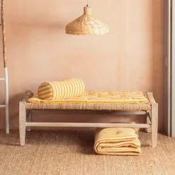 Yellow Candy Stripe Small Seat Mat