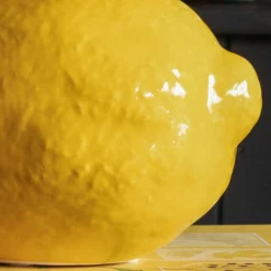 Yellow Ceramic Lemon Ornament