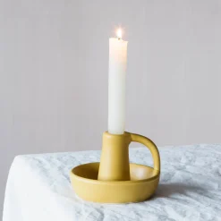 Yellow Curve Candle Holder