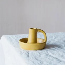 Yellow Curve Candle Holder