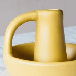 Yellow Curve Candle Holder