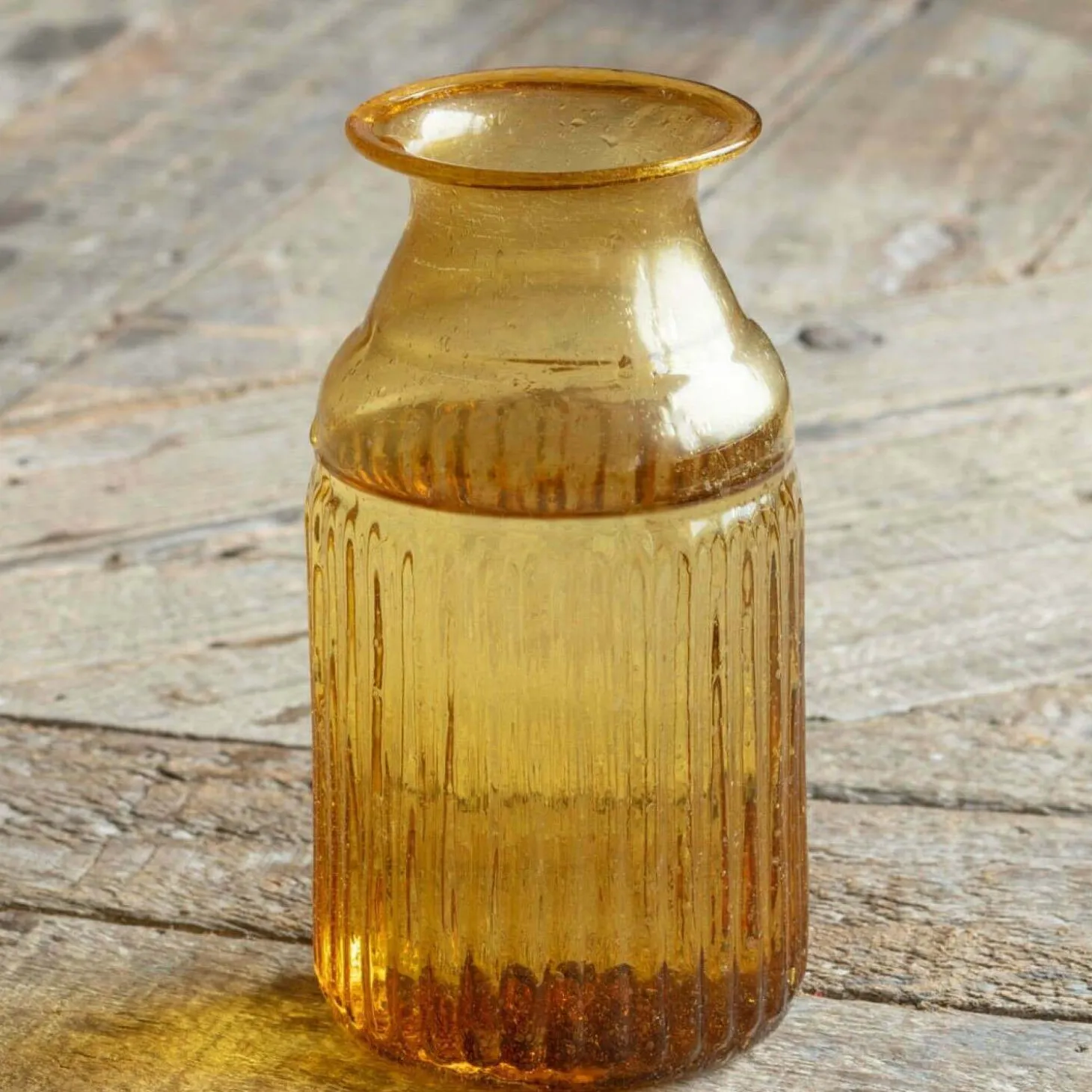 Yellow Recycled Glass Bud Vase