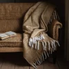 Yellow Wool Blend Throw