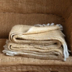 Yellow Wool Blend Throw