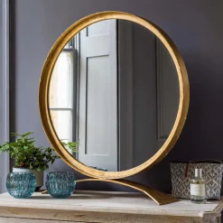 Zander Large Gold Table Mirror