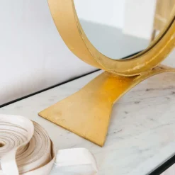 Zander Small Gold Table Mirror