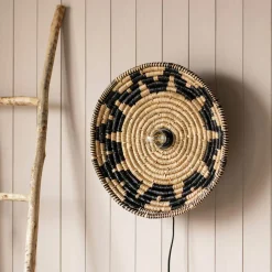 Zig Zag Seagrass Wall Light